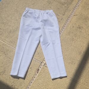 White Elastic Waist Pants